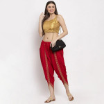 Women Red Solid Dhoti Salwar