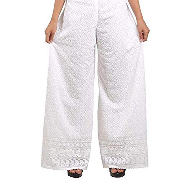 Women s White Coloured Palazzo Pants