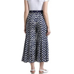 Azira Navy Zig-zag Printed Flared Palazzo